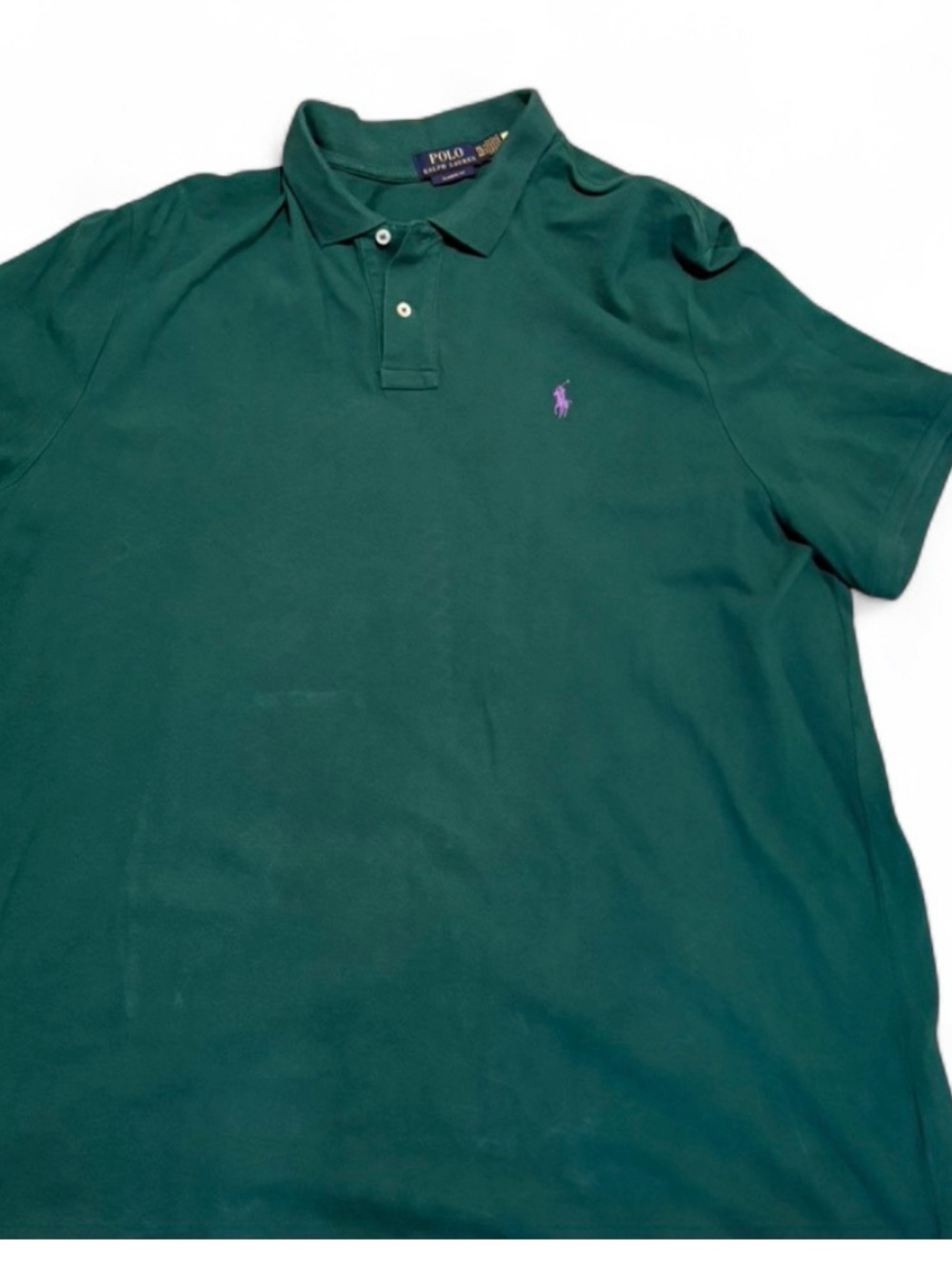 Ralph Lauren Men’s Forest Green Polo with Purple Pony